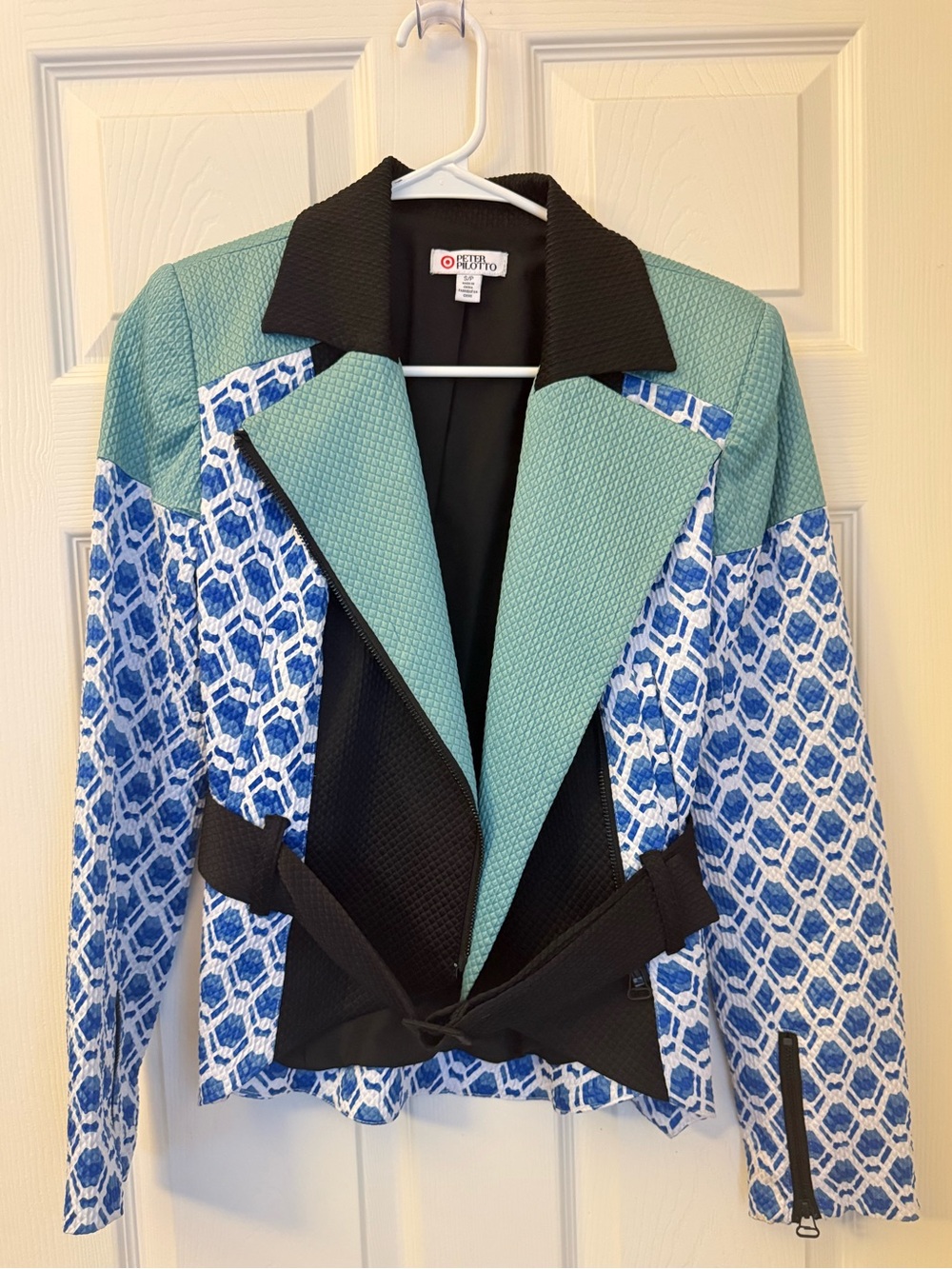 Peter Pilotto for Target Mint, Blue & Black Patterned Blazer